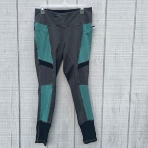 Dover Saddlery Athletic Leggings Teal Gray Colorblock‎ Activewear 31x29